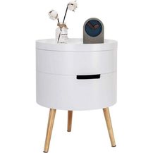 Bild für Beistelltisch mit Stauraum aus Holz in Weiß weiß