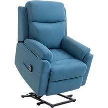 Bild für HOMCOM elektrischer Aufstehsessel Sessel mit Aufstehhilfe für Senior Relaxsessel TV Sessel mit schlaffunktion und aufstehhilfe Fernsehsessel Liegefunktion Leinen-Touch Blau 83 x 89 x 102 cm