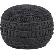 Bild für Makramee Sitzpuff Handgefertigt Anthrazit 45x30 cm Baumwolle [324006]