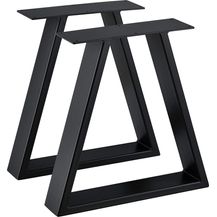 Bild für 2er-Set Tischgestell Trapezförmig 40x10x40 cm Metallgestell Schwarz en. casa