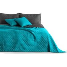 Bild für DecoKing Tagesdecke Bettüberwurf 170x210 cm Petrol Anthrazit Steppdecke Überwurf Zweiseitig Gesteppt Prägemuster Rauten Dunkeltürkis Grau Axel 170x210 cm
