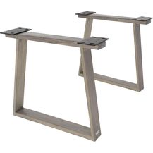 Bild für Tischbeine 2er Set 79,5 x 73 x 10 cm Grau aus Massivholz WOMO-Design