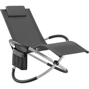 Juskys Gartenliege klappbar Sonnenliege Schaukelliege - Outdoor Liegestuhl mit Abdeckplane zusammenklappbar - Moderner Schaukelstuhl zum Relaxen