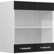 Bild für Küchenglasschrank R-Line Schwarz Hochglanz 60 cm Vicco