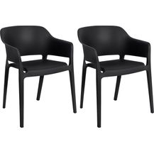 Bild für CLP 2er Set Stapelstuhl Puebla aus Kunststoff wetterbeständig,schwarz
