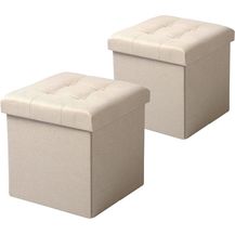 Bild für WOLTU SH06cm-2 2er Set Sitzhocker mit Stauraum Sitzwürfel Sitzbank Faltbar Truhen Aufbewahrungsbox, Deckel Abnehmbar, Gepolsterte Sitzfläche aus Leinen, 37,5 x 37,5 x 38CM(LxBxH)