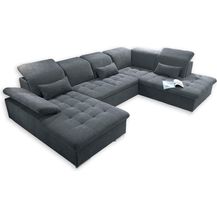 Bild für Couch WAYNE R Sofa Schlafcouch Wohnlandschaft Schlaffunktion anthrazit U-Form rechts