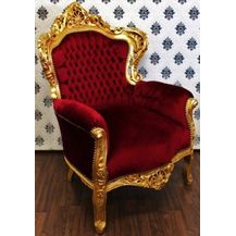 Bild für Casa Padrino Sessel Barock Sessel King Bordeaux/Gold