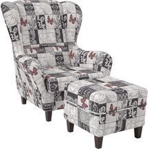 Bild für Supellex Ohrensessel mit Hocker 