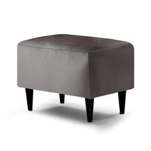 Bild für Traumnacht bequemer und moderner Fusshocker mit Holzfüßen in braun (Samt)