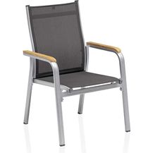 Bild für Kettler Granada Stapelsessel zerlegt Aluminium/Outdoorgewebe Teak Armlehnen