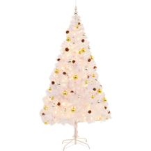 Bild für vidaXL Künstlicher Weihnachtsbaum mit Beleuchtung & Kugeln Weiß 210 cm 321504