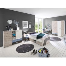 Bild für Jugendzimmer Set mit Schreibtisch 5-teilig LEEDS-10 in Sandeiche Nb. mit weiß