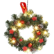 Bild für Weihnachts-Türkranz 30cm Weihnachtsdeko Wanddeko Tanne Sterne Zapfen Baumkugeln