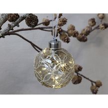 Bild für Weihnachtsschmuck Weihnachtskugel Glitzer LED Glas 8cm Chic Antique 51889-20
