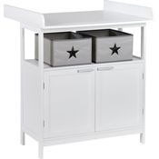 roba Wickelkommode 'Hamburg' mit Wickelansatz - 2 Türen - 2 Boxen - Wickelhöhe 92 cm - Weiß