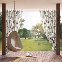 Bild für Terassenvorhang Outdoor Vorhang zum Garten Wasserfest 2 weiß stahl 155X260 Schlaufen