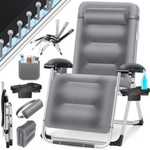 Bild für KESSER® Sonnenliege Liegestuhl, klappbare Gartenliege extra breit & Wetterfest, Belastbar 200kg, Ergonomisches Polster, verstellbare Rückenlehne inkl. Nackenkissen, Getränkehalter & Armpolster Grau, Liege (Basic)