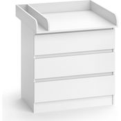 Wickelkommode Emma Weiß 80 x 87 cm mit 3 Schubladen Vicco