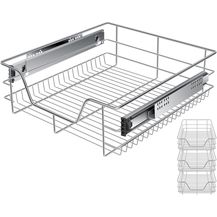 Bild für KESSER® Teleskopschublade ✓ Küchenschublade ✓ Küchenschrank ✓ Korbauszug ✓ Schrankauszug ✓ Vollauszug ✓ Schublade 3x 50cm