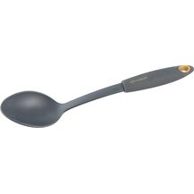 Bild für Fackelmann Servierlöffel 30 cm SOFT, Küchenhelfer mit Funktionsteil aus Kunststoff, Vorlegelöffel für beschichtete Töpfe und Pfannen (Farbe: Orange-Grau)