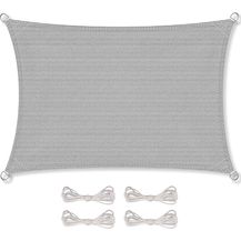 Bild für CelinaSun Sonnensegel inkl Befestigungsseile Premium HDPE wetterbeständig atmungsaktiv Rechteck 2x3 m hell grau