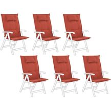 Bild für Set mit 6 Sitzkissen Ohne Muster TOSCANA 50 x 70 cm Dunkelrot