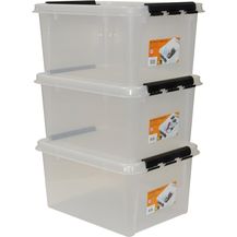 Bild für Orthex Stapelbox 3x stapelbare Box Smart Store Classic 31 transparent Deckel & Verschlu (3 St)