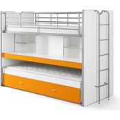 Vipack 'Bonny' Funktionsetagenbett, Holz weiß/orange, 90 x 200 cm