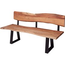 Bild für Wohnling Esszimmerbank GAYA 180 x 83,5 x 60 cm Akazie Massivholz Bank mit Baumkante