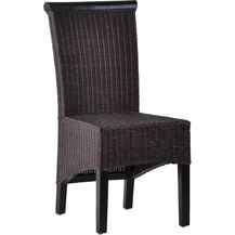 Bild für MiaMöbel Rattanstuhl 'Larissa' braun Massivholz