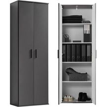 Bild für mokebo® Mehrzweckschrank 60CM Breite mit Einlegeböden 'Der Lange' moderner Aktenschrank in Grau BZW. Schwarz Matt aus Holz, Schrank & Haushaltsschrank 