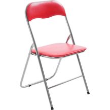 Bild für CLP Klappstuhl Felix Klappbarer mit Kunstleder PVC Sitz Gepolstert,rot/silber