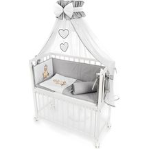 Bild für Komplettset: 8-teiliges Beistellbett 90x40 Giraffe – Beige & Grau-Grau