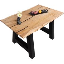 Bild für Baumkantentisch Akazie mit schwarzen Resin-Adern naturfarben 180 x 90 cm A-Gestell schwarz POLLY 92365165