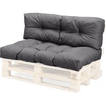 Bild für WEELOV Palettenkissen Sitzkissen Palettenauflagen für Garten und Haus, modernes Design, bequem und funktionell, pflegeleicht, praktisch, dick weich 2er Set, GREY-UV (grau-UV)