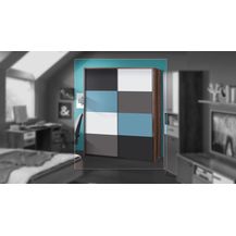 Bild für FORTE 'STS Raven' Schwebetürenschrank schlammeiche/grau 170cm