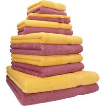 Bild für Betz Handtuch Set 12-TLG. Handtuch Set Premium honiggelb/Beere, Baumwolle, (12-tlg)