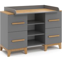Bild für Wickelkommode Malia Grau 133 x 108 cm XL mit 4 Schubladen Vitalispa