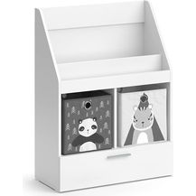 Bild für Kinderregal Luigi Weiß 72 x 96.2 cm mit Schublade und 2 Faltboxen opt. 2 Vicco