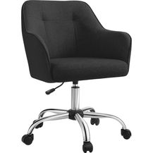 Bild für Songmics höhenverstellbarer Bürostuhl, bis 120 kg belastbar, Leinenimitat schwarz, 64x64 x (83-93)