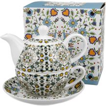 Bild für DUO ETNO Tasse mit Teekanne KASHUBIAN New Bone China Porzellan