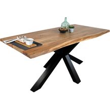 Bild für Esstisch Baumkante massiv Akazie Natur 140 x 80 Spider-Gestell schwarz TIM 135655960