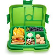 Bild für Brotdose Lunchbox Kinder mit Fächern Auslaufsicher Bento Box Kindergarten Grün