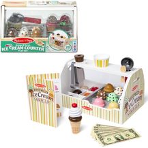 Bild für Melissa & Doug Wooden Scoop & Serve Ice Cream Counter (Play Food and Accessories, 28 Pieces, Realistic Scooper, 34.544 cm H x 21.844 cm W x 19.558 cm L)