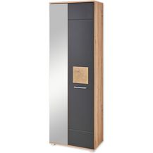 Bild für FUN Garderobenschrank in Schwarz, Artisan Eiche Optik mit Hirnholz-Applikationen