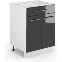 Bild für Küchenunterschrank Fame-Line Anthrazit Hochglanz 60 cm mit Schublade