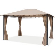Bild für Gartenpavillon 3x4 m wasserdicht PREMIUM Pavillon mit 4 Seitenteilen Gartenzelt ca. 220g/m² Dachplane in taupe