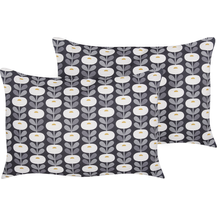 Bild für Gartenkissen 2er Set Geometrisches Muster VALSORDA 40 x 60 cm Grau