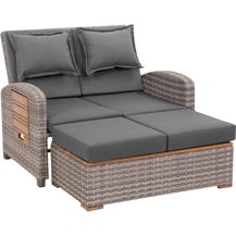 Bild für Greemotion 'Bahia Tobago' Rattan-Lounge mit Bettfunktion inkl. Hocker